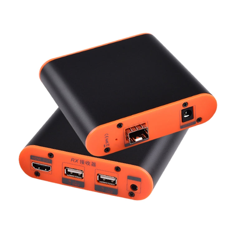 OPT882-KVM HDMI Extender (Receiver & Sender) Fiber Optic Extender with USB Port and KVM Function, Transmission Distance: 20KM (US Plug) Eurekaonline