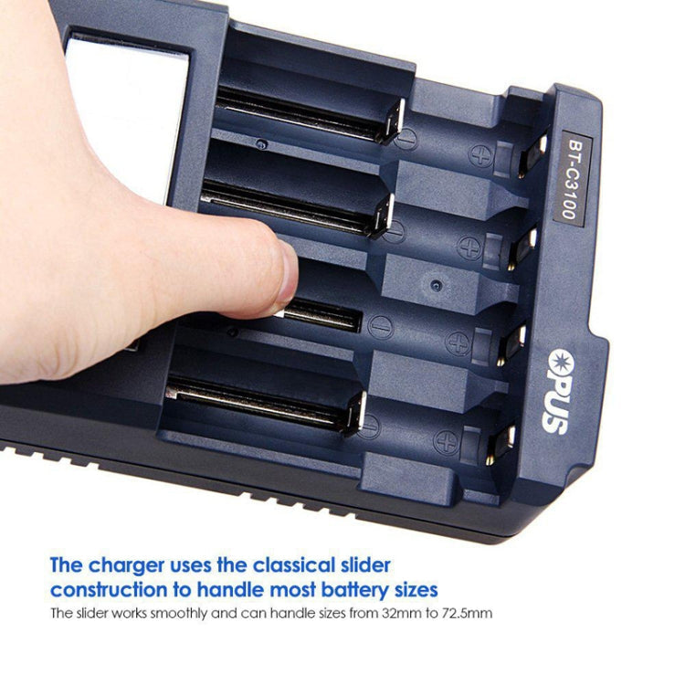 OPUS BT-C3100 Smart Smart Digital Intelligent 4-Slot Battery Charger(EU Plug) Eurekaonline