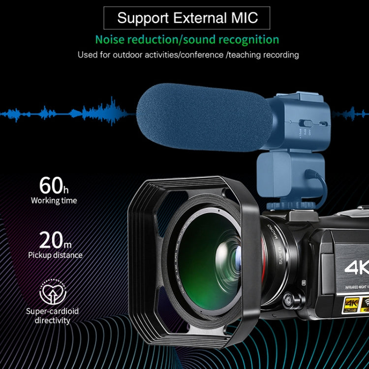 ORDRO AC3 3.1 inch IPS Screen 4K Full HD 13MP Night Vision WiFi Live Camcorder DV Digital Camera, Style:Standard + Microphone(Black) Eurekaonline