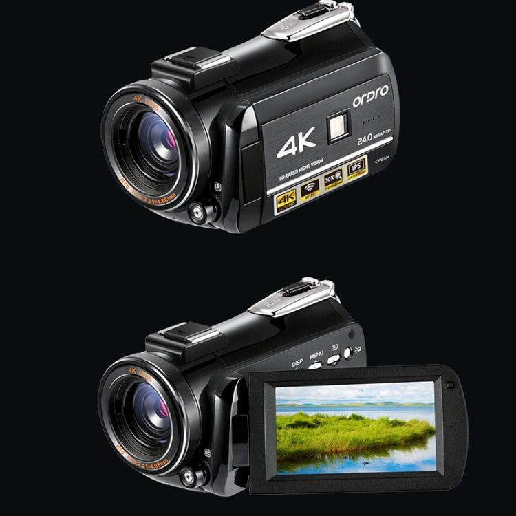 ORDRO AC3 3.1 inch IPS Screen 4K Full HD 13MP Night Vision WiFi Live Camcorder DV Digital Camera, Style:Standard + Microphone(Black) Eurekaonline
