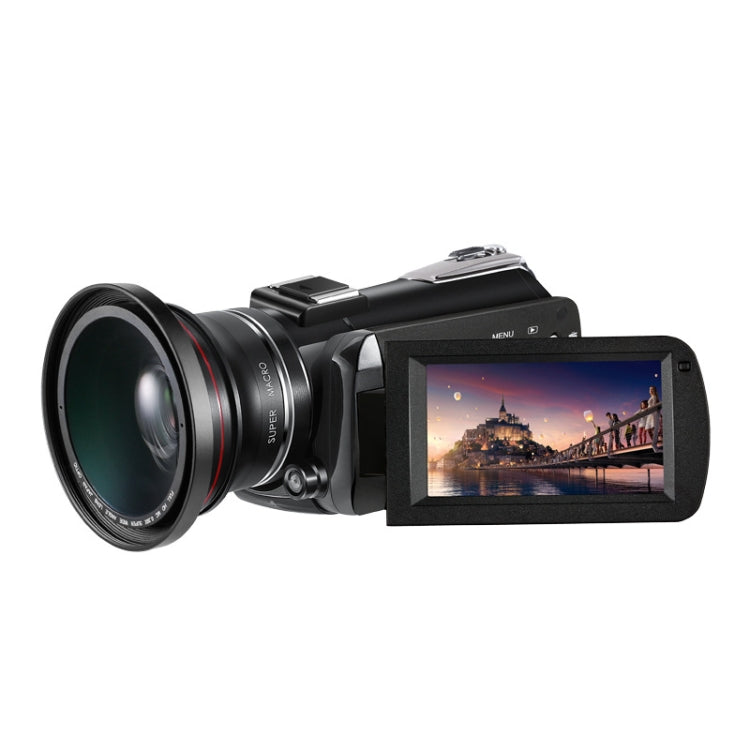 ORDRO AC5 4K HD Night Vision WiFi 12X Optical Zoom Digital Video DV Camera Camcorder, Style:Standard + Microphone(Black) Eurekaonline