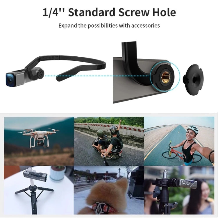 ORDRO EP7 4K Head-Mounted  Auto Focus Live Video Smart Sports Camera, Style:With Remote Control(Silver Black) Eurekaonline