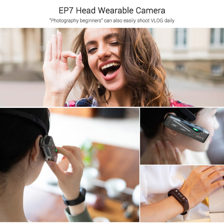 ORDRO EP7 4K Head-Mounted  Auto Focus Live Video Smart Sports Camera, Style:With Remote Control(Silver Black) Eurekaonline