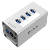 ORICO A3H4 Aluminum High Speed 4 Ports USB 3.0 HUB with 12V/2.5A Power Supply for Laptops(Silver) Eurekaonline