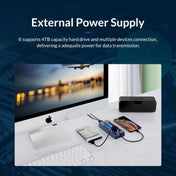 ORICO AT2U3-7AB-GY-BP 7 In 1 Aluminum Alloy Multi-Port USB HUB with Individual Switches, EU Plug Eurekaonline