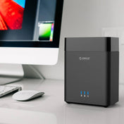 ORICO DS200C3 3.5 inch 2 Bay Magnetic-type USB-C / Type-C Hard Drive Enclosure with Blue LED Indicator(Black) Eurekaonline