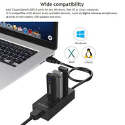 ORICO HR01-U3 ABS 3 Ports USB3.0 HUB Splitter with External RJ45 Gigabit Ethernet Network Card 5 Gbps for Laptops / Desktop / Ultrabook etc.(Black) Eurekaonline