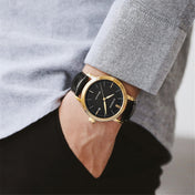 Ochstin 2024 Automatic Mechanical Watch Men Waterproof Calendar Leather Business Mechanical Men Watch(Golden Black) Eurekaonline