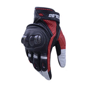 One Pair Genuine Leather Motorcycle Gloves with Carbon Fiber Hard Knuckle Touch Screen, Size:XXL(Black) Eurekaonline