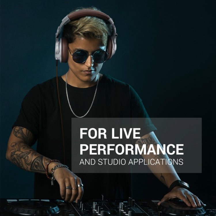 OneOdio A71 Head-mounted Noise Reduction Wired Headphone with Microphone(Brown) Eurekaonline