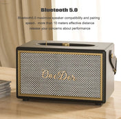 Oneder D6 40W Retro Classic Wooden Portable Outdoor Bluetooth Speaker(Brown) Eurekaonline