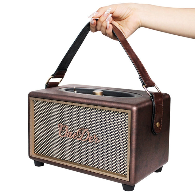Oneder D6 40W Retro Classic Wooden Portable Outdoor Bluetooth Speaker(Brown) Eurekaonline