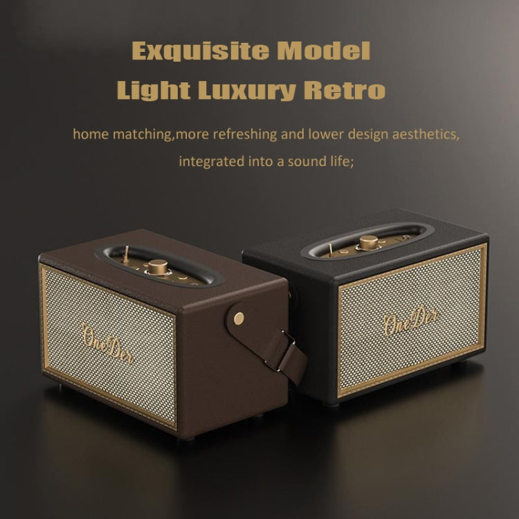 Oneder D6 40W Retro Classic Wooden Portable Outdoor Bluetooth Speaker(Brown) Eurekaonline