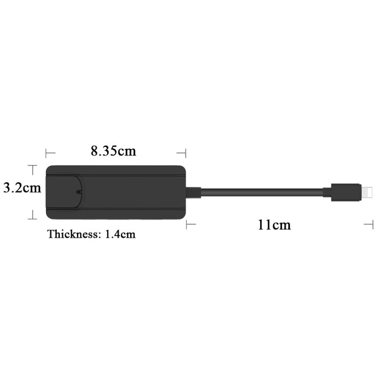 Onten 75002 8PIN to RJ45 Hub USB 2.0 Adapter(Black) Eurekaonline