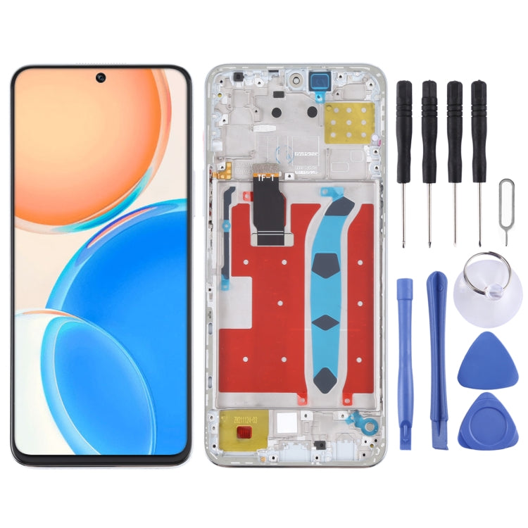 Original LCD Screen for Honor X8 Digitizer Full Assembly with Frame(Silver) Eurekaonline