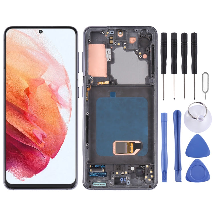 S21 5G SM-G990 SM-G991 Digitizer Full Assembly with Frame (Black) Eurekaonline