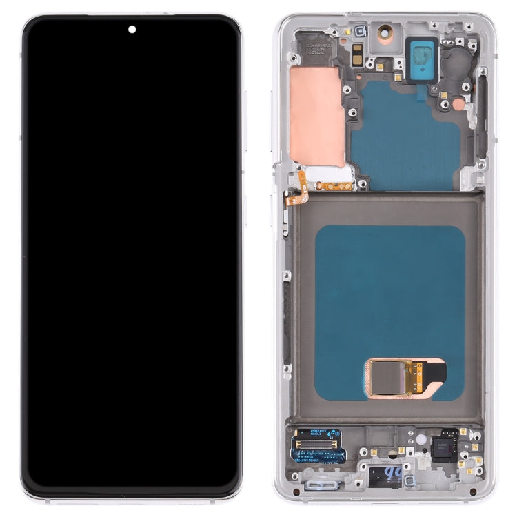 S21 5G SM-G990 SM-G991 Digitizer Full Assembly with Frame (Silver) Eurekaonline