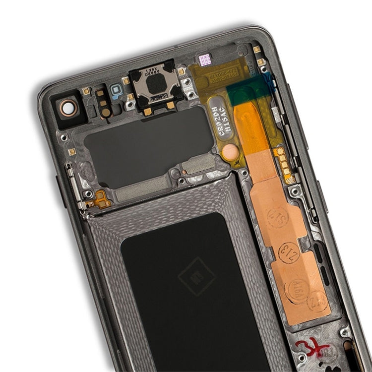 Original Super AMOLED LCD Screen for Galaxy S10 4G Digitizer Full Assembly with Frame (White) Eurekaonline