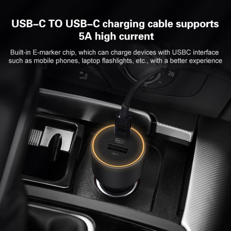 Original Xiaomi CC07ZM 100W Dual Ports USB + USB-C / Type-C Car Charger Fast Charging Version 1A1C Eurekaonline