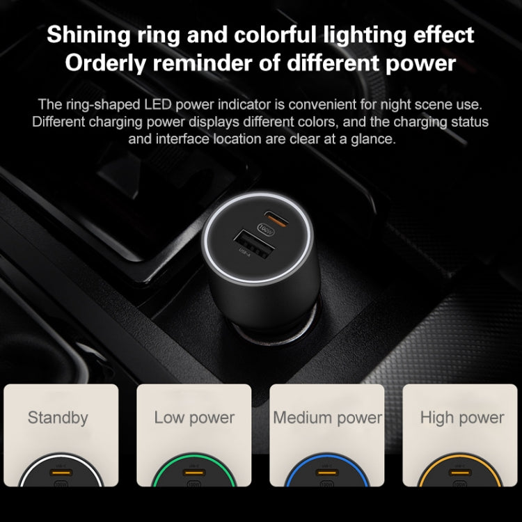 Original Xiaomi CC07ZM 100W Dual Ports USB + USB-C / Type-C Car Charger Fast Charging Version 1A1C Eurekaonline