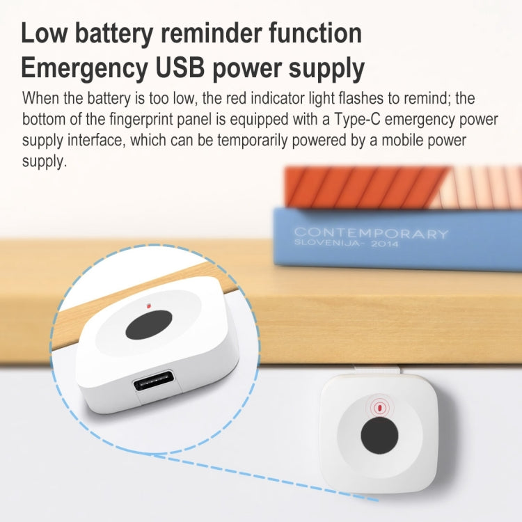 Original Xiaomi Youpin ZNGS06YSB YEELOCK Smart Fingerprint Drawer Cabinet Lock(White) Eurekaonline