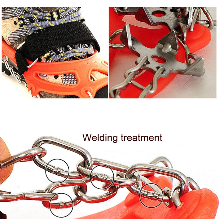 Outdoor 18-Tooth 430 Stainless Steel Crampons Snow Hiking Shoes Spikes Non-Slip Shoe Covers，SIze: L (Black) Eurekaonline