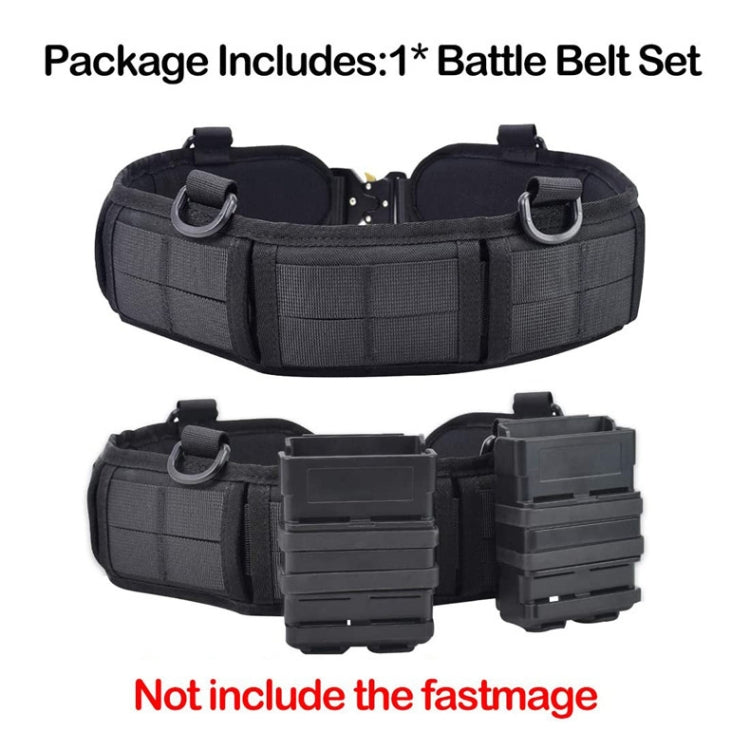 Outdoor Hunting Belt Nylon Waist Belt,Spec: Belt + Corset  Black Eurekaonline