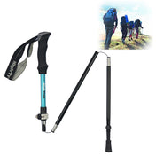 Outdoor Mountaineering Portable Foldable Ultra light Aluminium Alloy Alpenstocks Trekking Poles, Length : 35-125CM (Blue) Eurekaonline