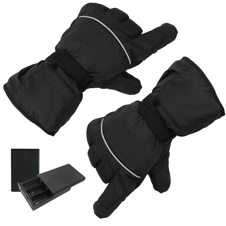 Outdoor Sports Ski Heated Warm Touchable Gloves, Color: Black+USB Cable Eurekaonline