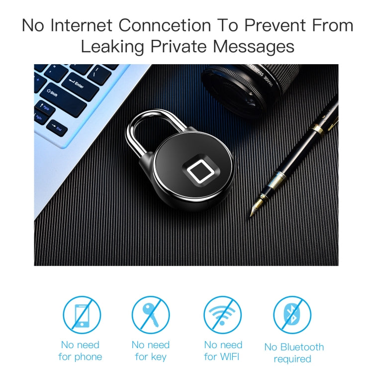 P22 Intelligent Waterproof Anti-theft Fingerprint Security Door Padlock Eurekaonline