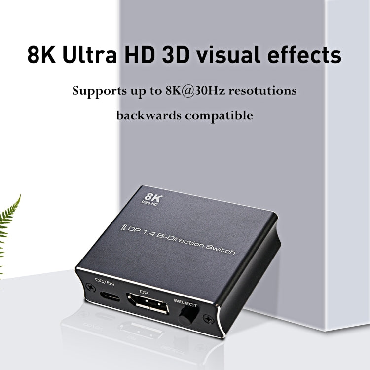 P80 8K Ultra HD DP1.4 Bi-direction Switch(Black) Eurekaonline