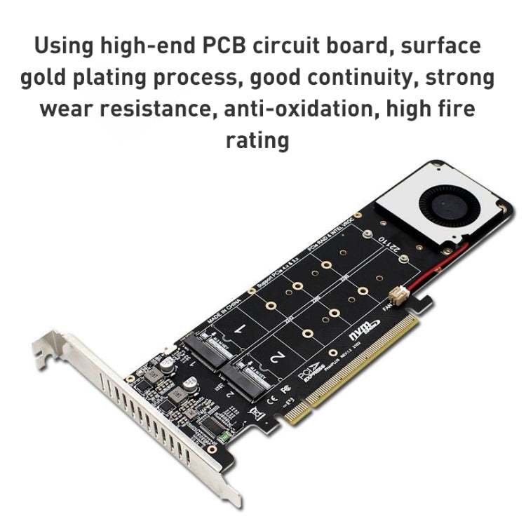 PCIe X16 to M.2 M-key NVMEx4 SSD RAID Converter Card Eurekaonline