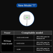 PD-65W USB-C / Type-C + QC3. 0 USB Laptop Charging Adapter + 1.8m USB-C / Type-C to MagSafe 2 / T Head Data Cable, UK Plug / US Plug(Black) Eurekaonline