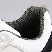 PGM Golf Soft Super Waterproof Breathable Casual Leather Shoes Sneakers for Men(Color: White Black Size:43) Eurekaonline