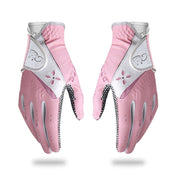 PGM One Pair Golf Non-Slip PU Leather Gloves for Women (Color:Pink Size:19) Eurekaonline