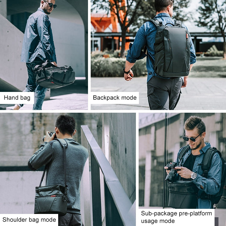 PGYTECH P-CB-020 2 in 1 Waterproof  Shockproof Outdoor Dual Shoulders Backpack + Single Shoulder Bag (Black) Eurekaonline