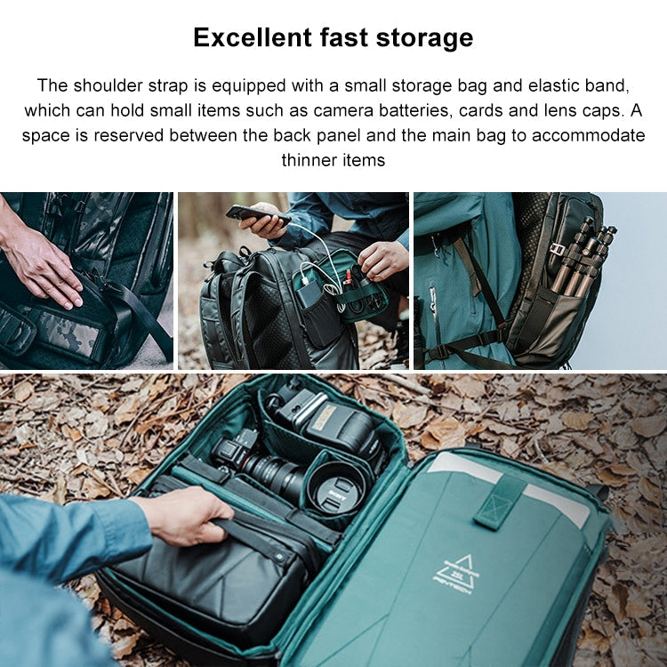 PGYTECH P-CB-020 2 in 1 Waterproof  Shockproof Outdoor Dual Shoulders Backpack + Single Shoulder Bag (Black) Eurekaonline