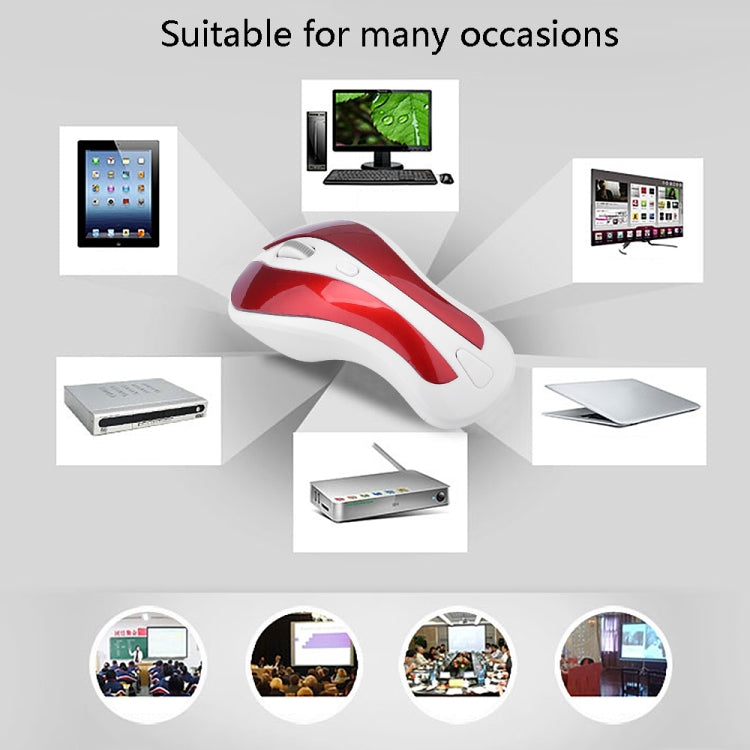 PR-01 1600 DPI 7 Keys Flying Squirrel Wireless Mouse 2.4G Gyroscope Game Mouse(White Red) Eurekaonline