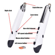 PR-08 1600DPI 6 Keys 2.4G Wireless Electronic Whiteboard Pen Multi-Function Pen Mouse PPT Flip Pen(Red) Eurekaonline