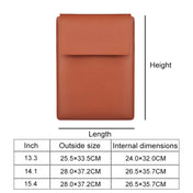 PU05 Sleeve Leather Case Carrying Bag for 14.1 inch Laptop(Green) Eurekaonline