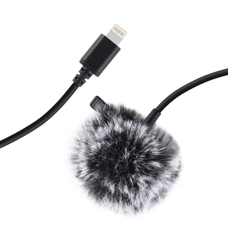 PULUZ 1.5m 8 Pin Jack Lavalier Wired Condenser Recording Microphone Eurekaonline