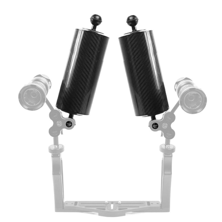 PULUZ 10.82 inch 27.5cm Length 80mm Diameter Dual Balls Carbon Fiber Floating Arm, Ball Diameter: 25mm, Buoyancy: 800g Eurekaonline