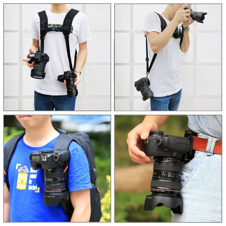PULUZ 3 in 1 Multi-functional Bundle Waistband Strap + Double Shoulders Strap + Capture Camera Clip Kits with Hook for SLR / DSLR Cameras Eurekaonline