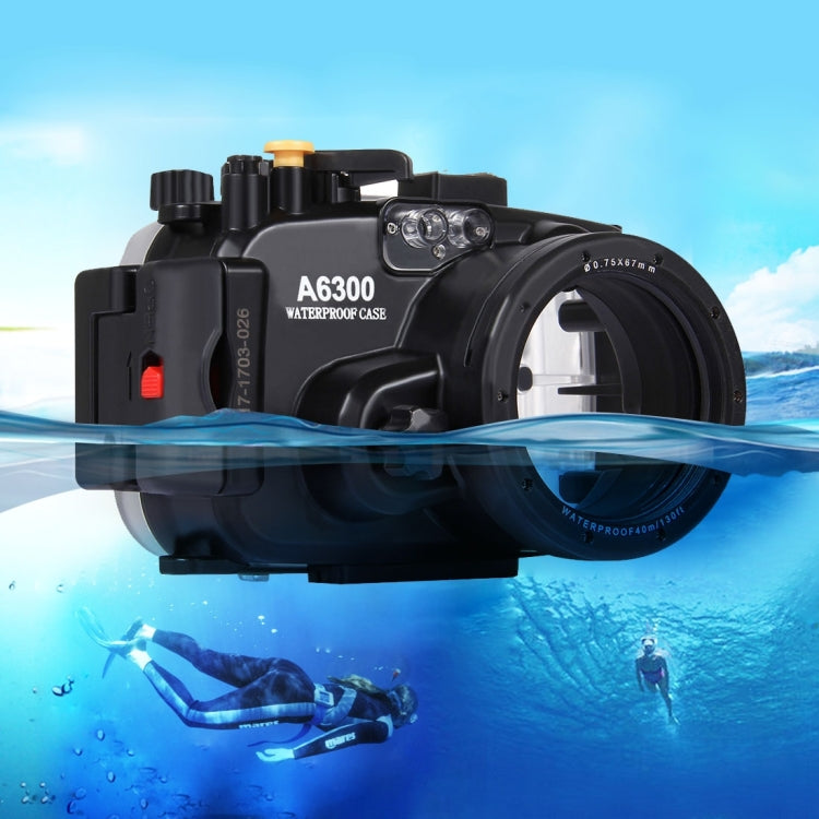 PULUZ 40m Underwater Depth Diving Case Waterproof Camera Housing for Sony A6300 (E PZ 16-50mm F3.5-5.6 OSS)(Black) Eurekaonline