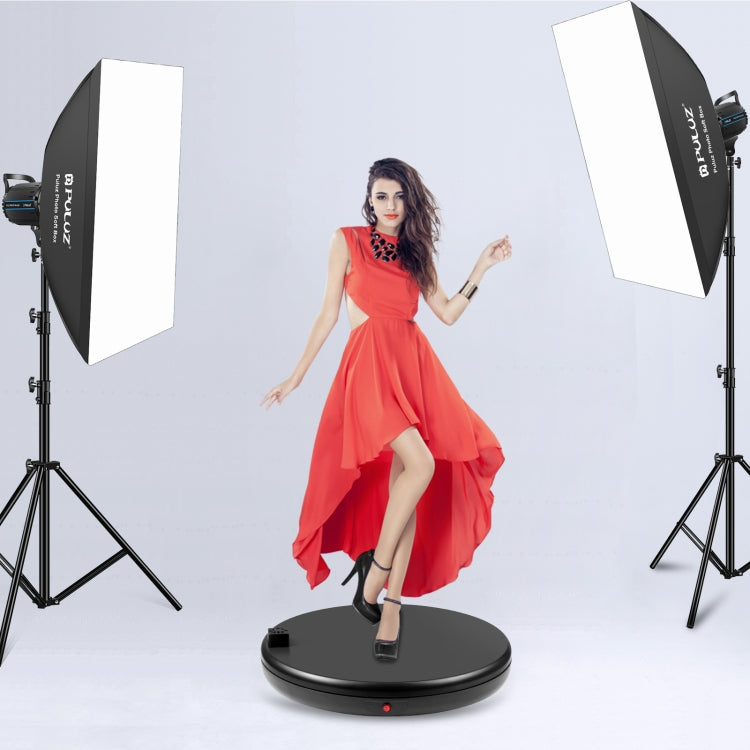 PULUZ 45cm Remote Control Adjusting Speed Rotating Turntable Display Stand with Power Socket, Black, Load 100kg(EU Plug) Eurekaonline