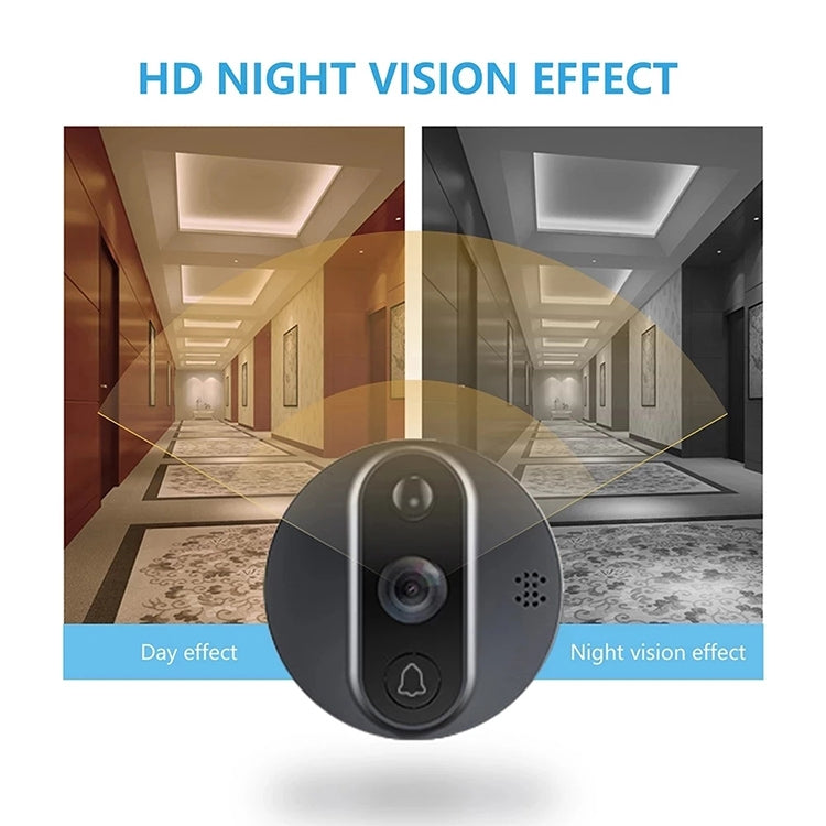 R9 4.3 inch WiFi Smart Video Visual Electronic Peephole Doorbell (Black) Eurekaonline
