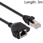 RJ45 Female to Male CAT6E Network Panel Mount Screw Lock Extension Cable, Length: 3m Eurekaonline