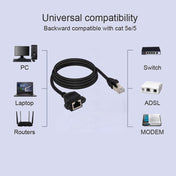 RJ45 Female to Male CAT6E Network Panel Mount Screw Lock Extension Cable, Length: 3m Eurekaonline
