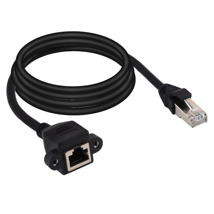 RJ45 Female to Male CAT6E Network Panel Mount Screw Lock Extension Cable, Length: 3m Eurekaonline