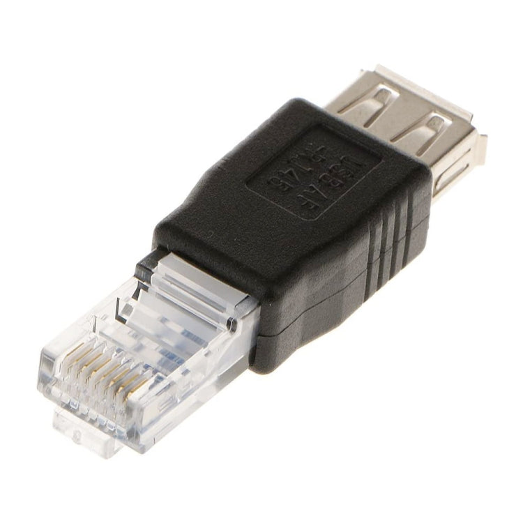RJ45 Male to USB AF Adapter(Black) Eurekaonline